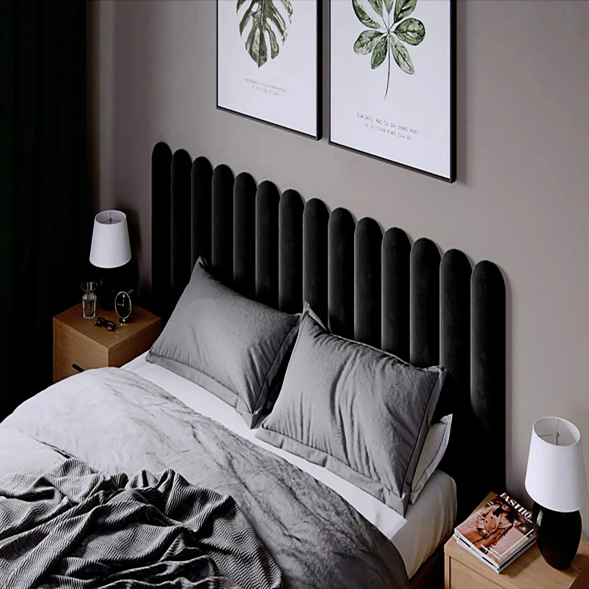 Тапициран стенен панел Vilo OVAL 15X60 BLACK