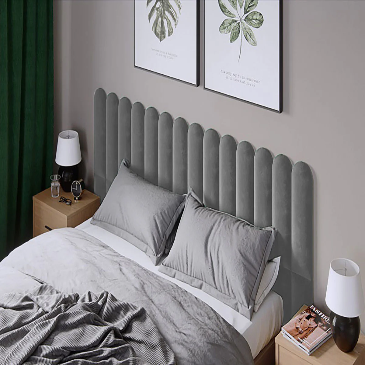 Тапициран стенен панел Vilo OVAL 15X60 GREY