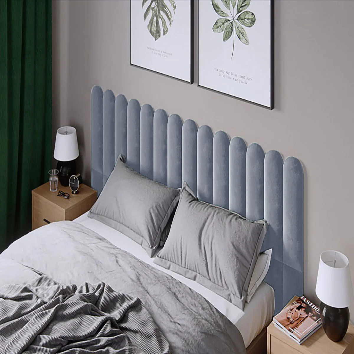 Тапициран стенен панел Vilo OVAL 15X60 SEA BLUE