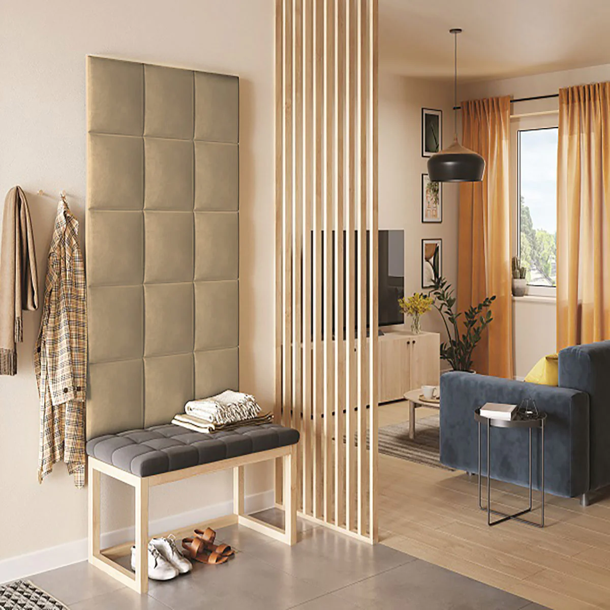 Тапициран стенен панел Vilo REGULAR 3 30X30 BEIGE