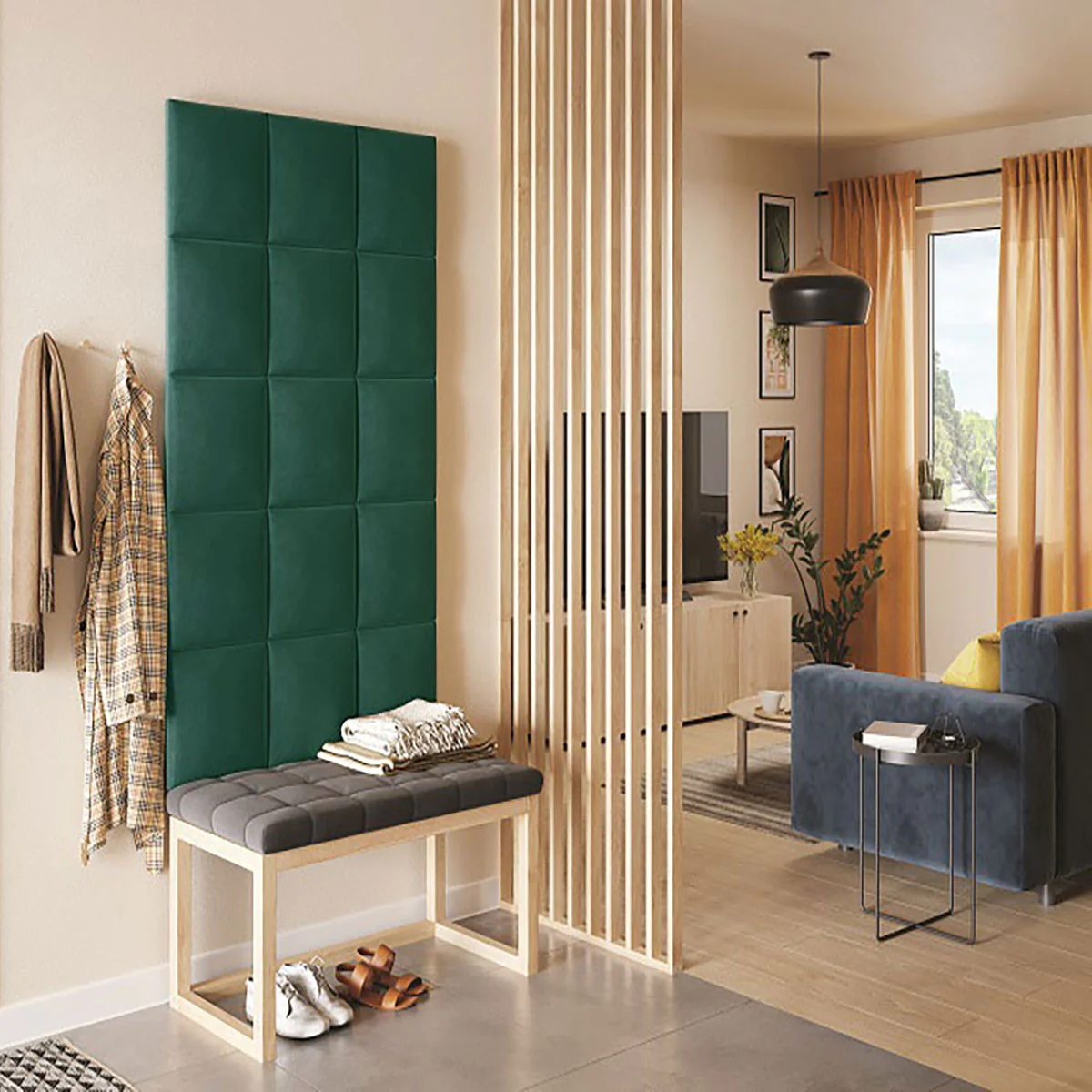 Тапициран стенен панел Vilo REGULAR 3 30X30 BOTTLE GREEN