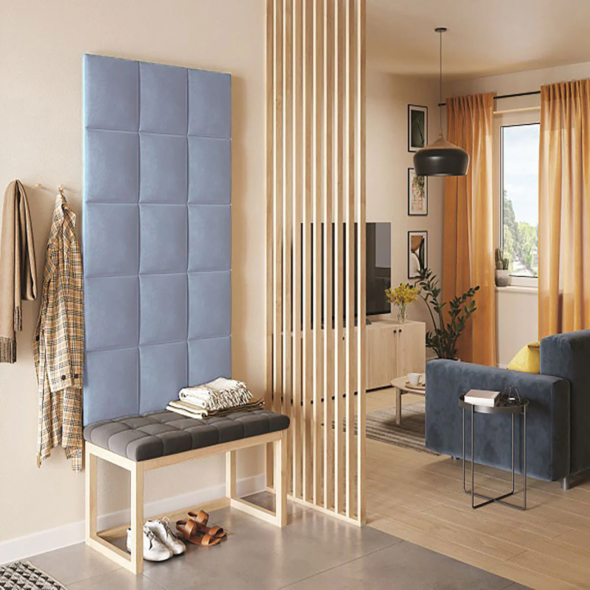 Тапициран стенен панел Vilo REGULAR 3 30X30 SEA BLUE